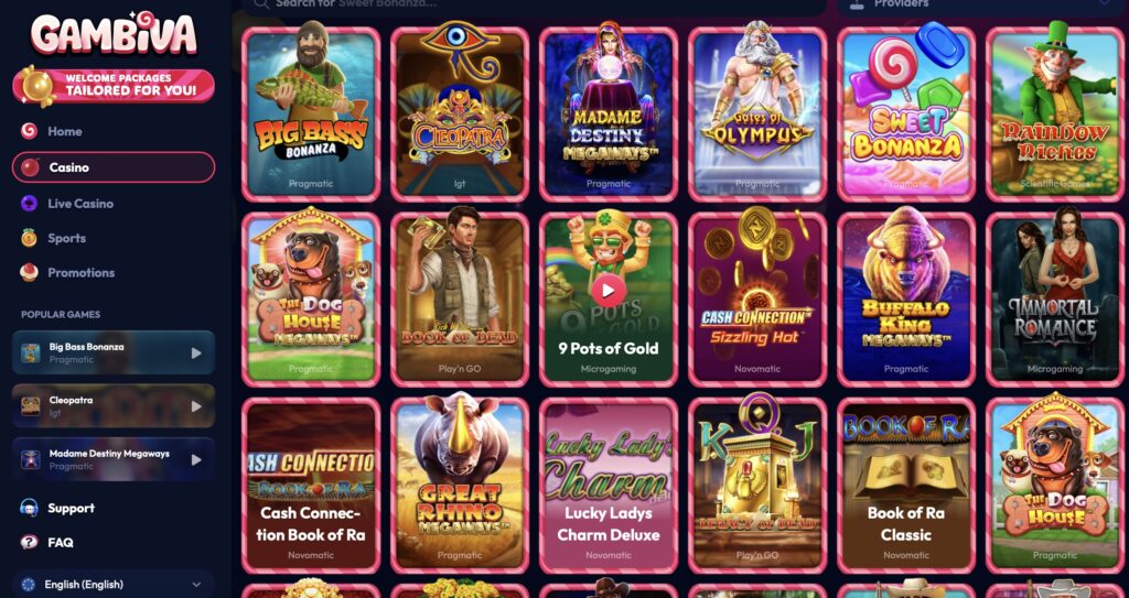 Gambiva - Best Non GamStop Casino For Bonuses